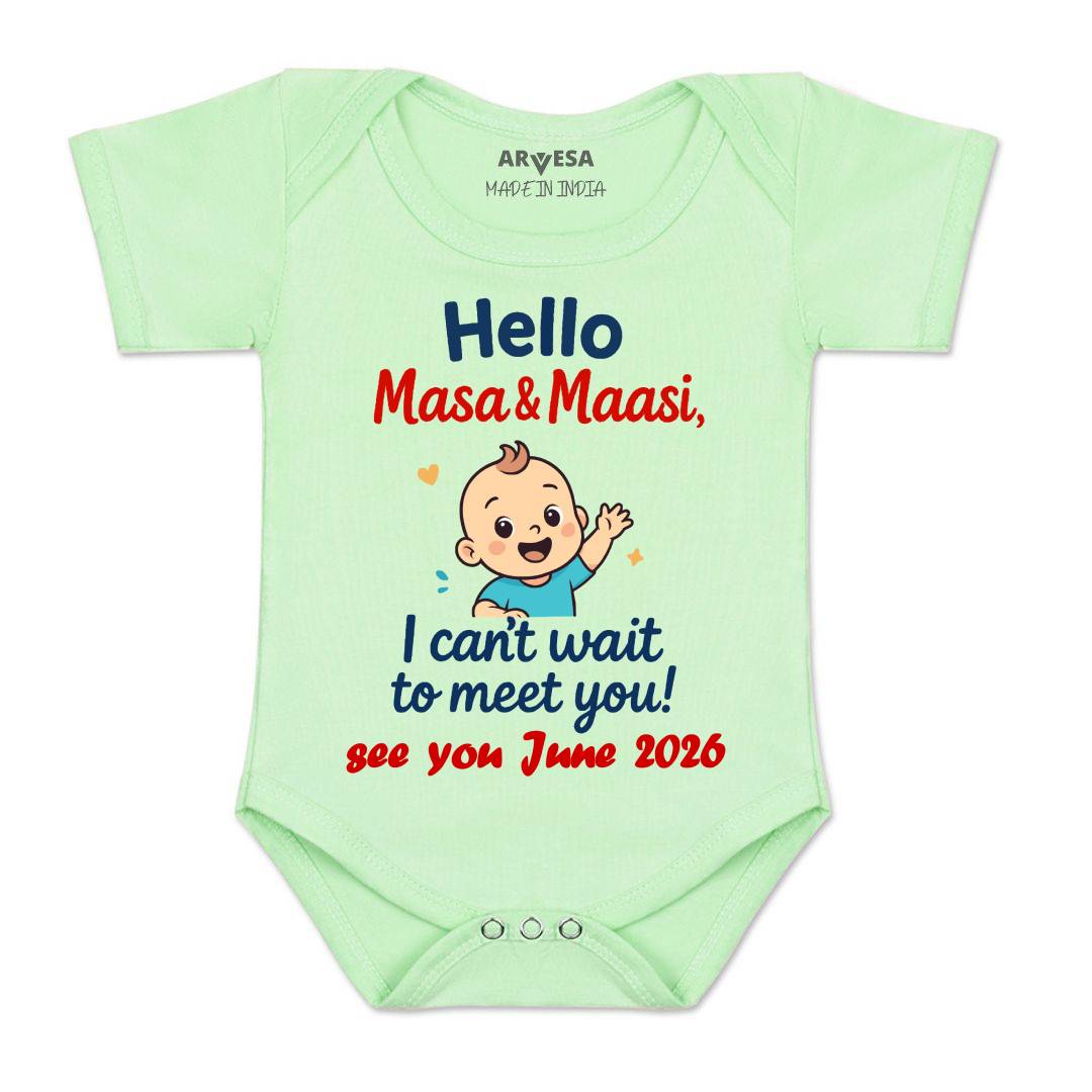 Arvesa Hello Maasi I can't Wait To Meet You Baby Boy & Girl Dress