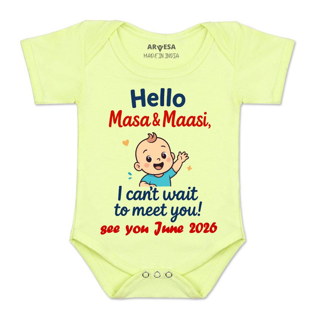 Arvesa Hello Maasi I can't Wait To Meet You Baby Boy & Girl Dress