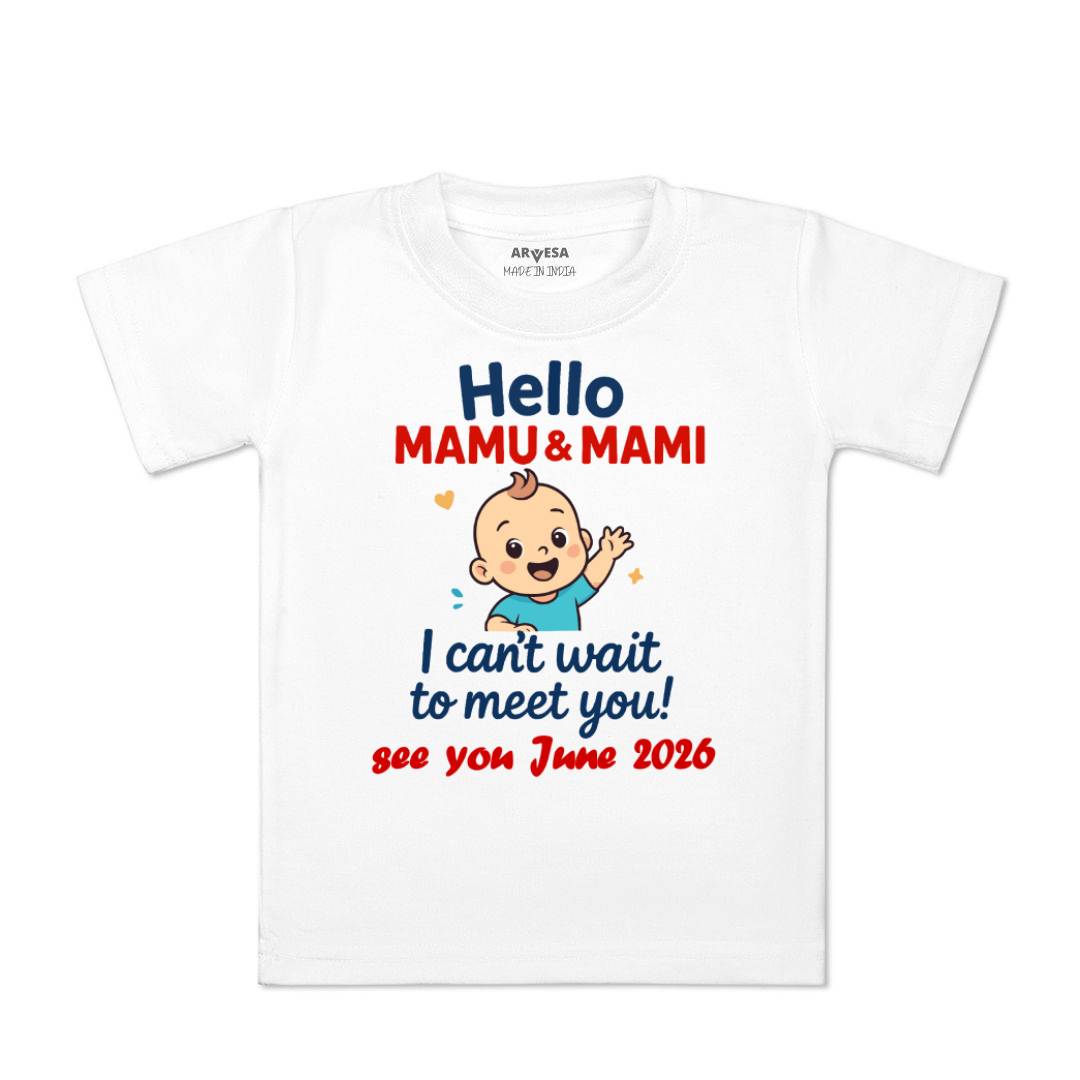 Arvesa Hello Mamu I can't Wait To Meet You Baby Boy & Girl Dress