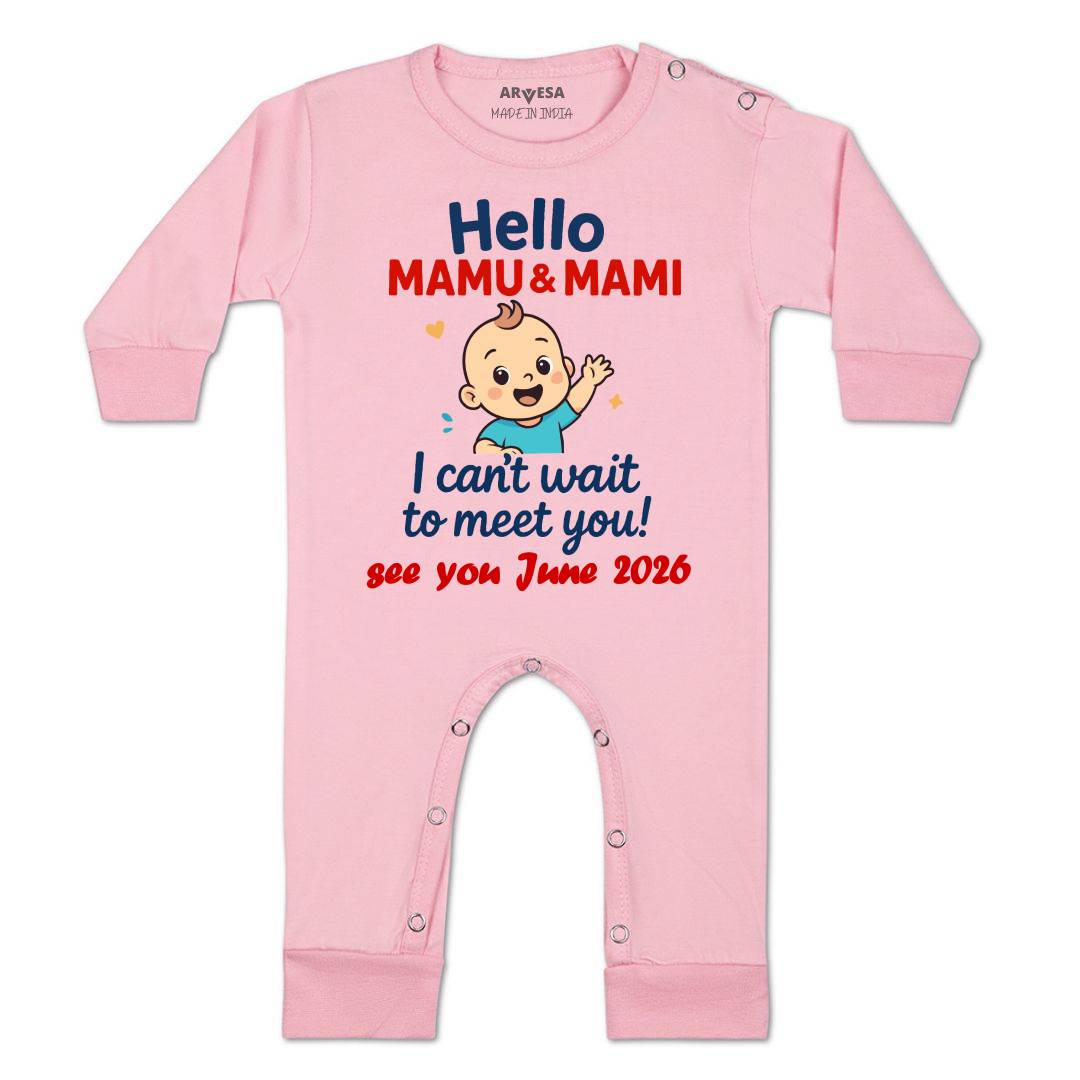 Arvesa Hello Mamu I can't Wait To Meet You Baby Boy & Girl Dress