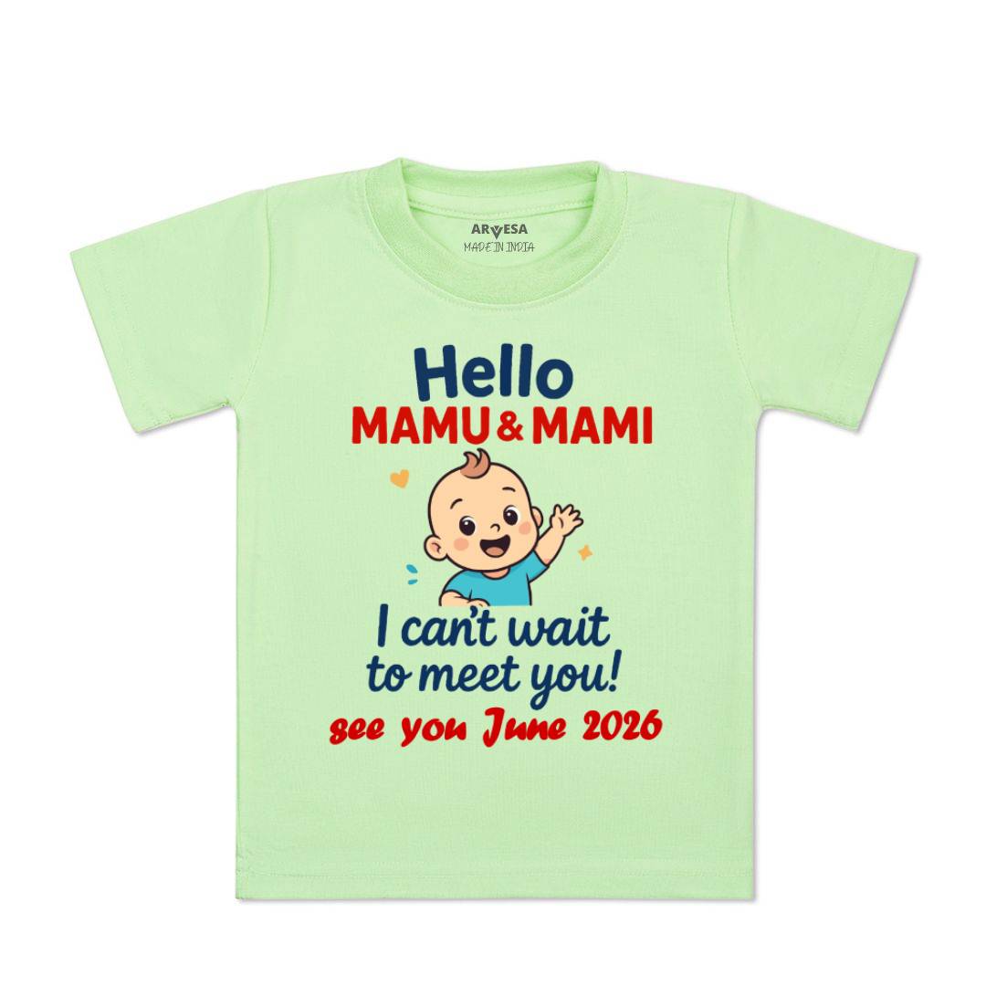 Arvesa Hello Mamu I can't Wait To Meet You Baby Boy & Girl Dress