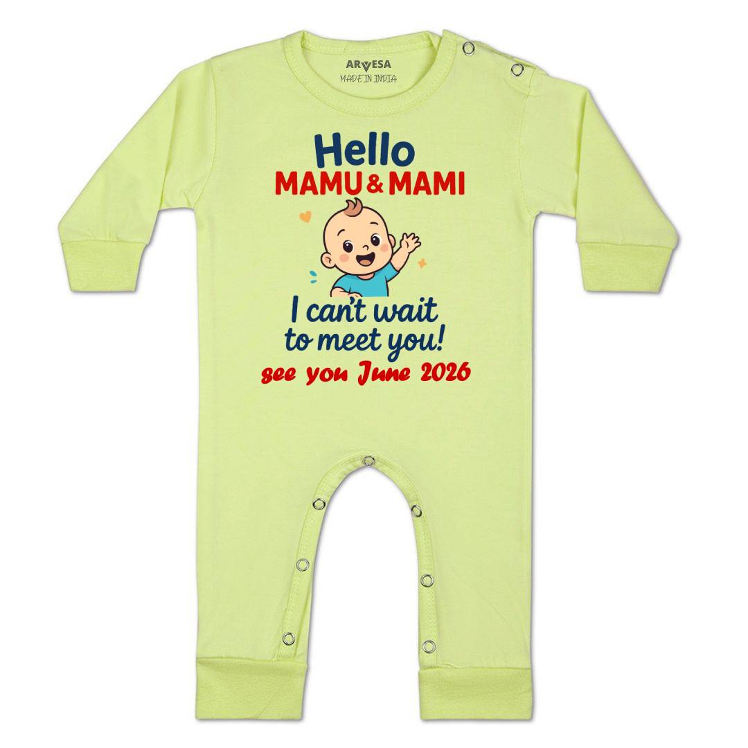 Arvesa Hello Mamu I can't Wait To Meet You Baby Boy & Girl Dress