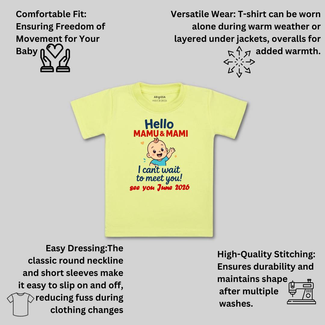 Arvesa Hello Mamu I can't Wait To Meet You Baby Boy & Girl Dress