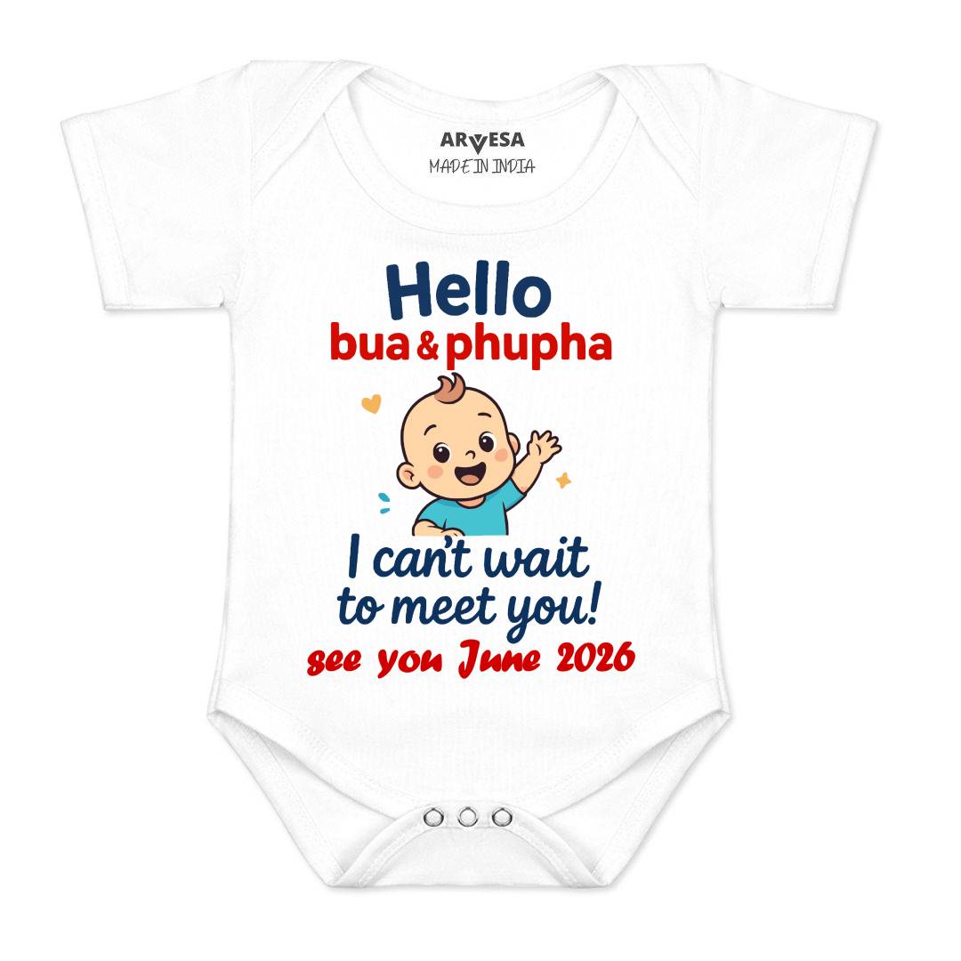 Arvesa Hello Bua I can't Wait To Meet You Baby Boy & Girl Dress