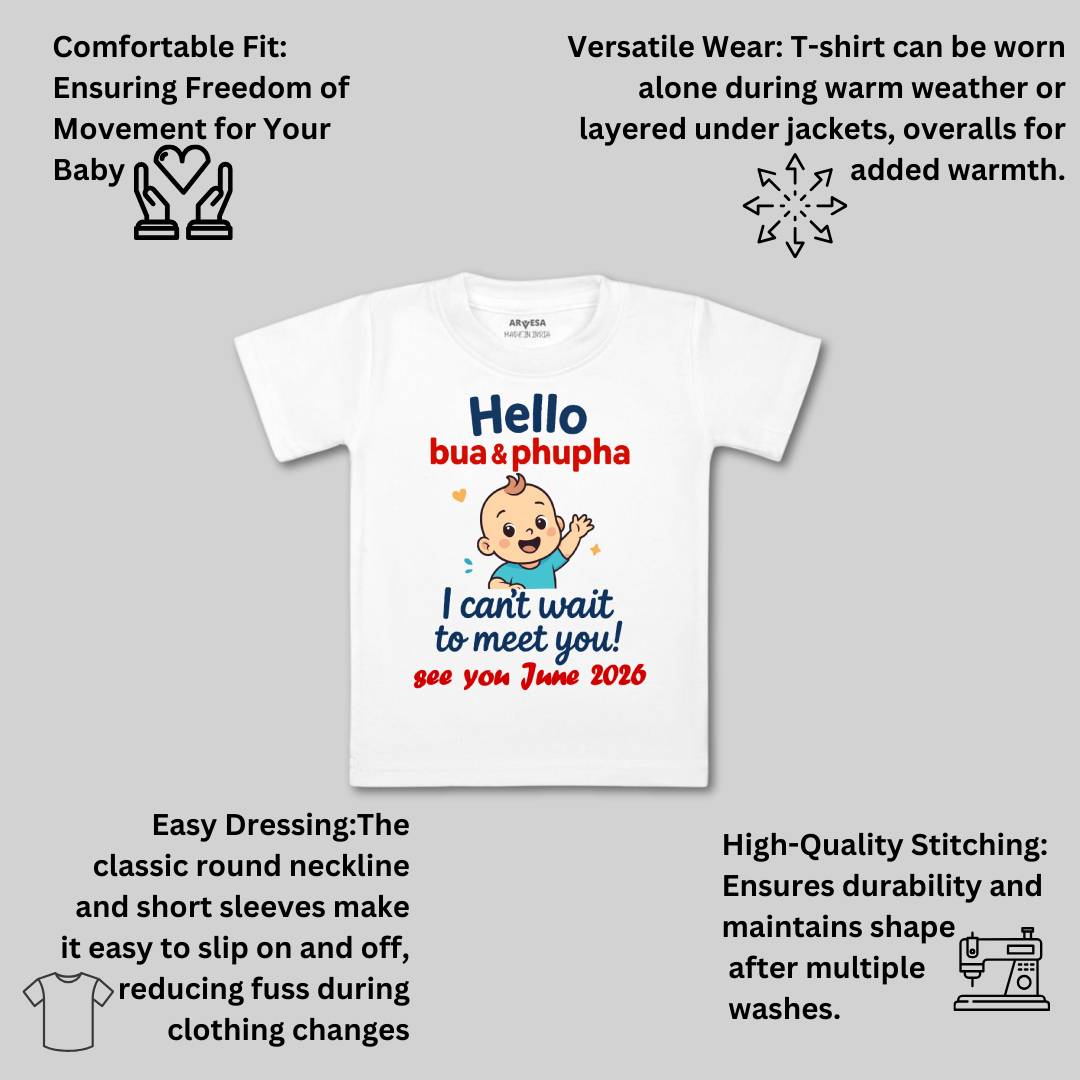 Arvesa Hello Bua I can't Wait To Meet You Baby Boy & Girl Dress