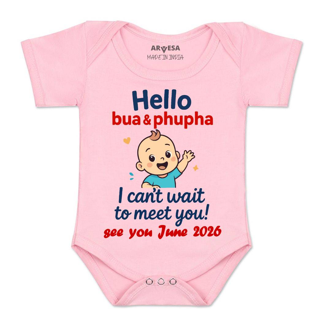 Arvesa Hello Bua I can't Wait To Meet You Baby Boy & Girl Dress