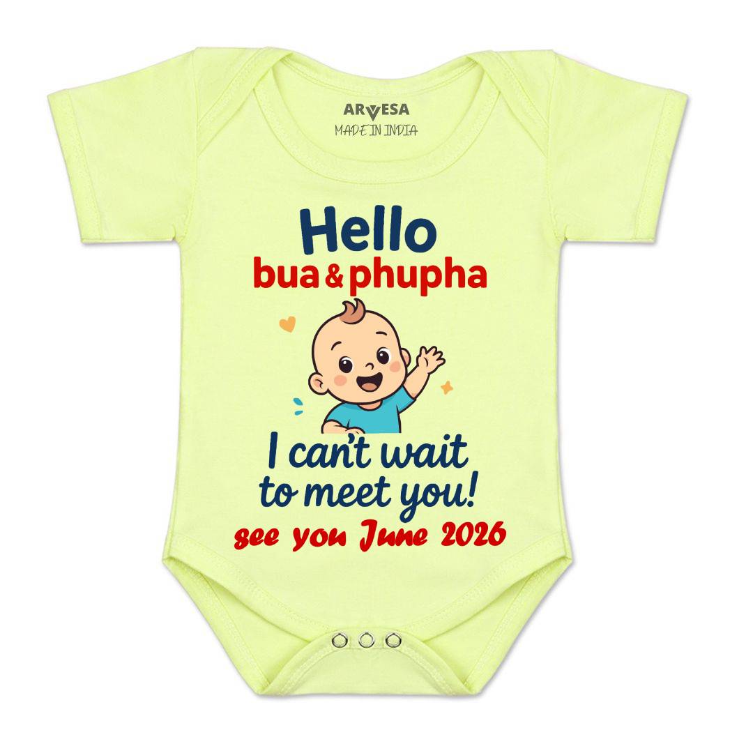 Arvesa Hello Bua I can't Wait To Meet You Baby Boy & Girl Dress