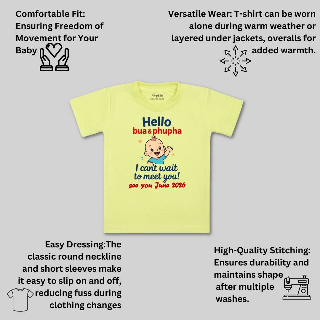 Arvesa Hello Bua I can't Wait To Meet You Baby Boy & Girl Dress