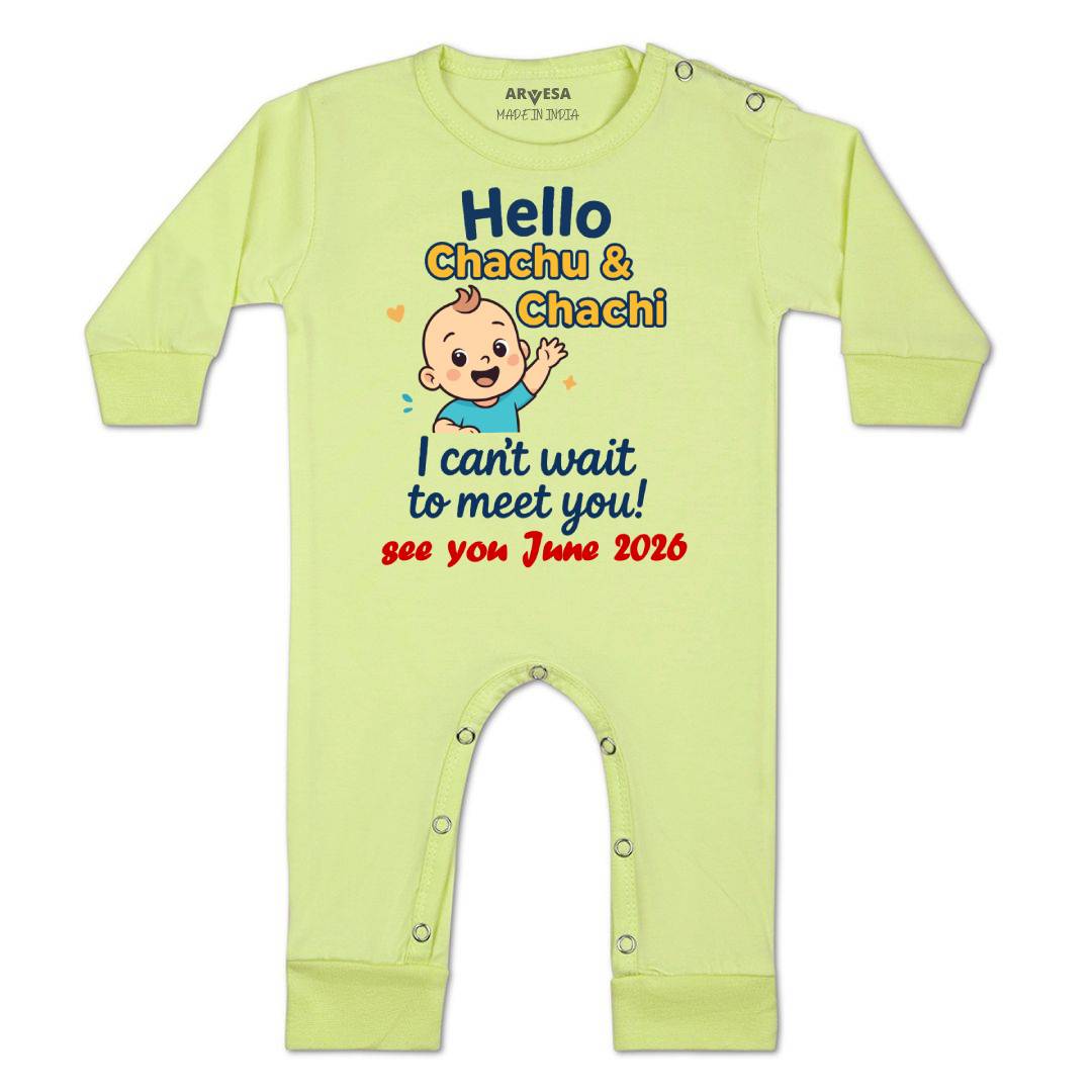 Arvesa Hello Chachu I can't Wait To Meet You Baby Boy & Girl Dress