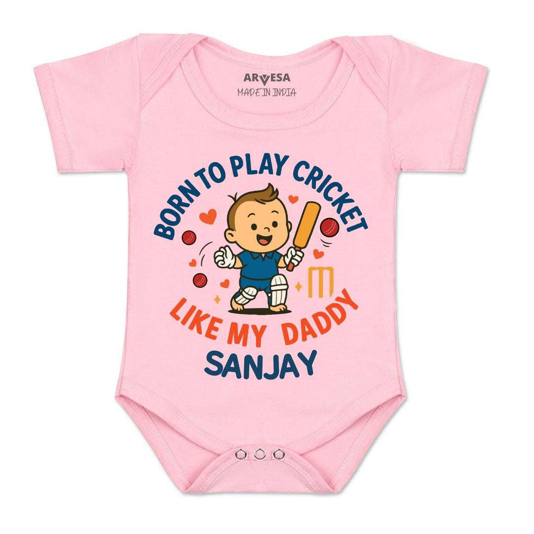 Arvesa Born To Play Cricket Baby Boy & Girl Dress