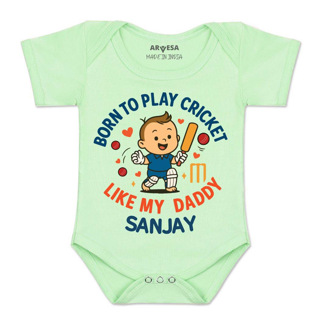 Arvesa Born To Play Cricket Baby Boy & Girl Dress