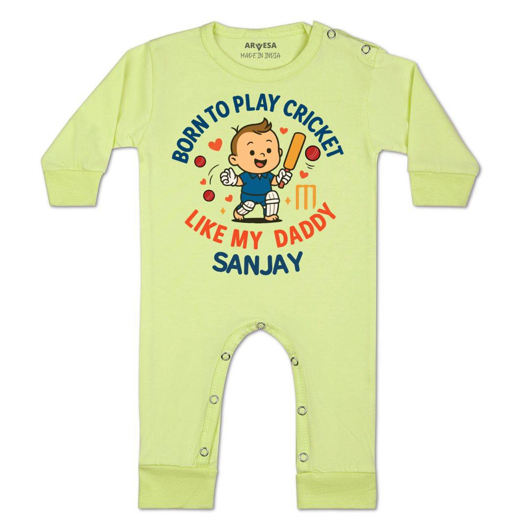 Arvesa Born To Play Cricket Baby Boy & Girl Dress