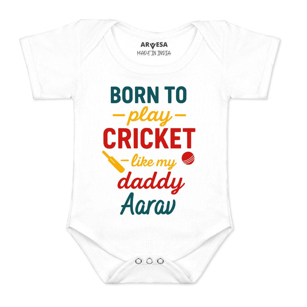 Arvesa Born To Play Cricket Baby Boy & Girl Dress