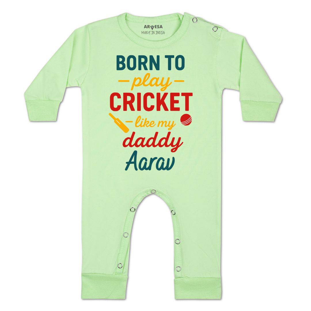 Arvesa Born To Play Cricket Baby Boy & Girl Dress