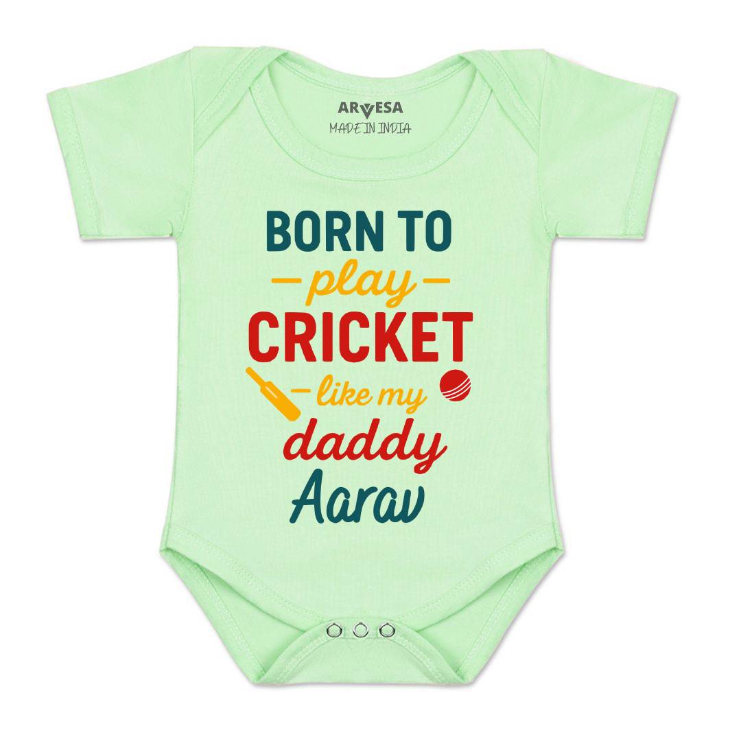 Arvesa Born To Play Cricket Baby Boy & Girl Dress