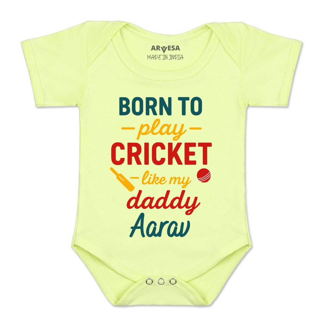 Arvesa Born To Play Cricket Baby Boy & Girl Dress