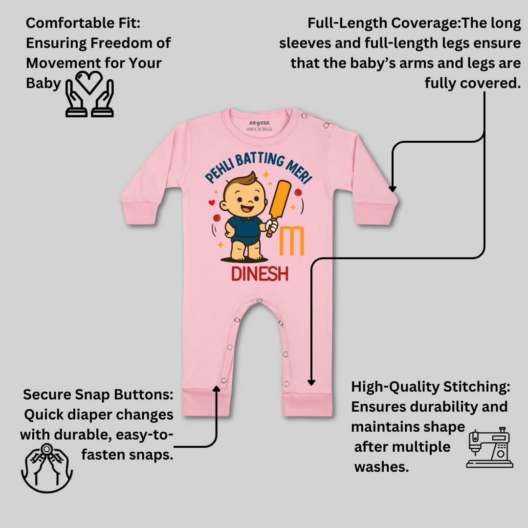 Arvesa Pehli Batting Meri Baby Boy & Girl Dress