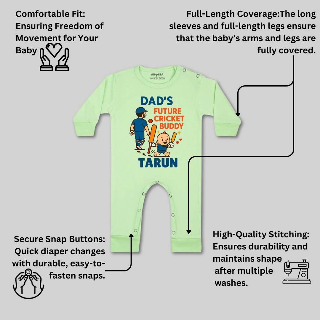 Arvesa Dad's Future Cricket Buddy Baby Boy & Girl Dress