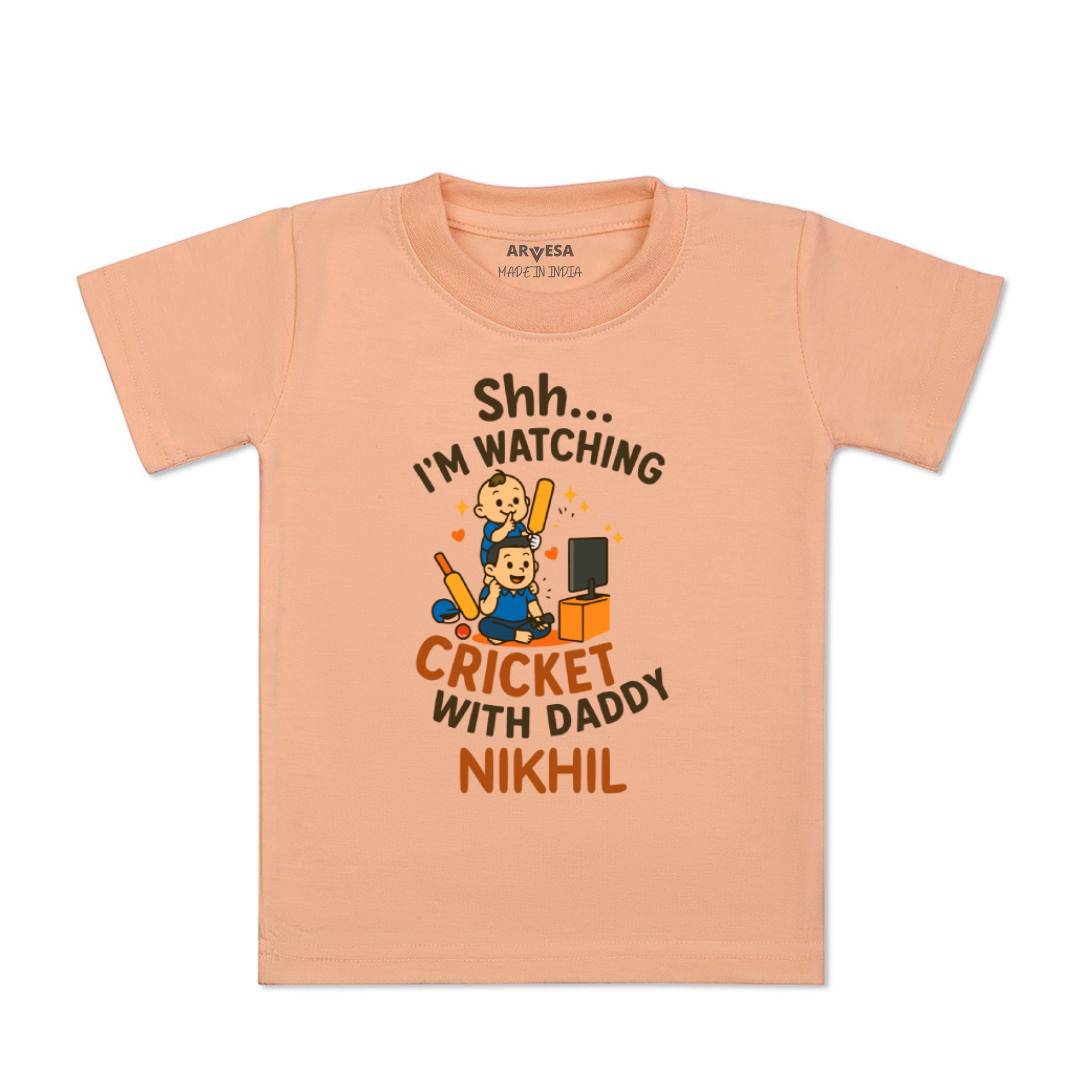 Arvesa Shh I'm Watching Cricket With Daddy Baby Boy & Girl Dress