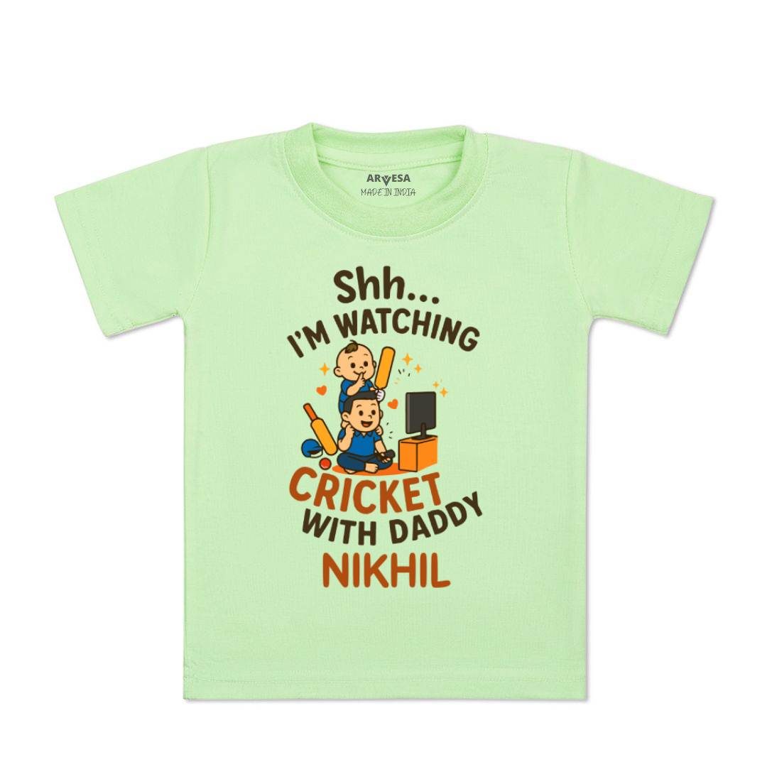 Arvesa Shh I'm Watching Cricket With Daddy Baby Boy & Girl Dress
