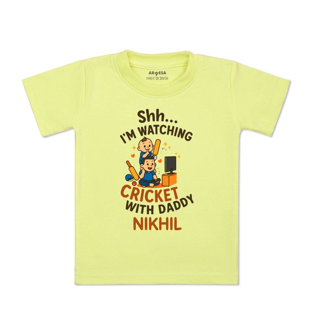 Arvesa Shh I'm Watching Cricket With Daddy Baby Boy & Girl Dress