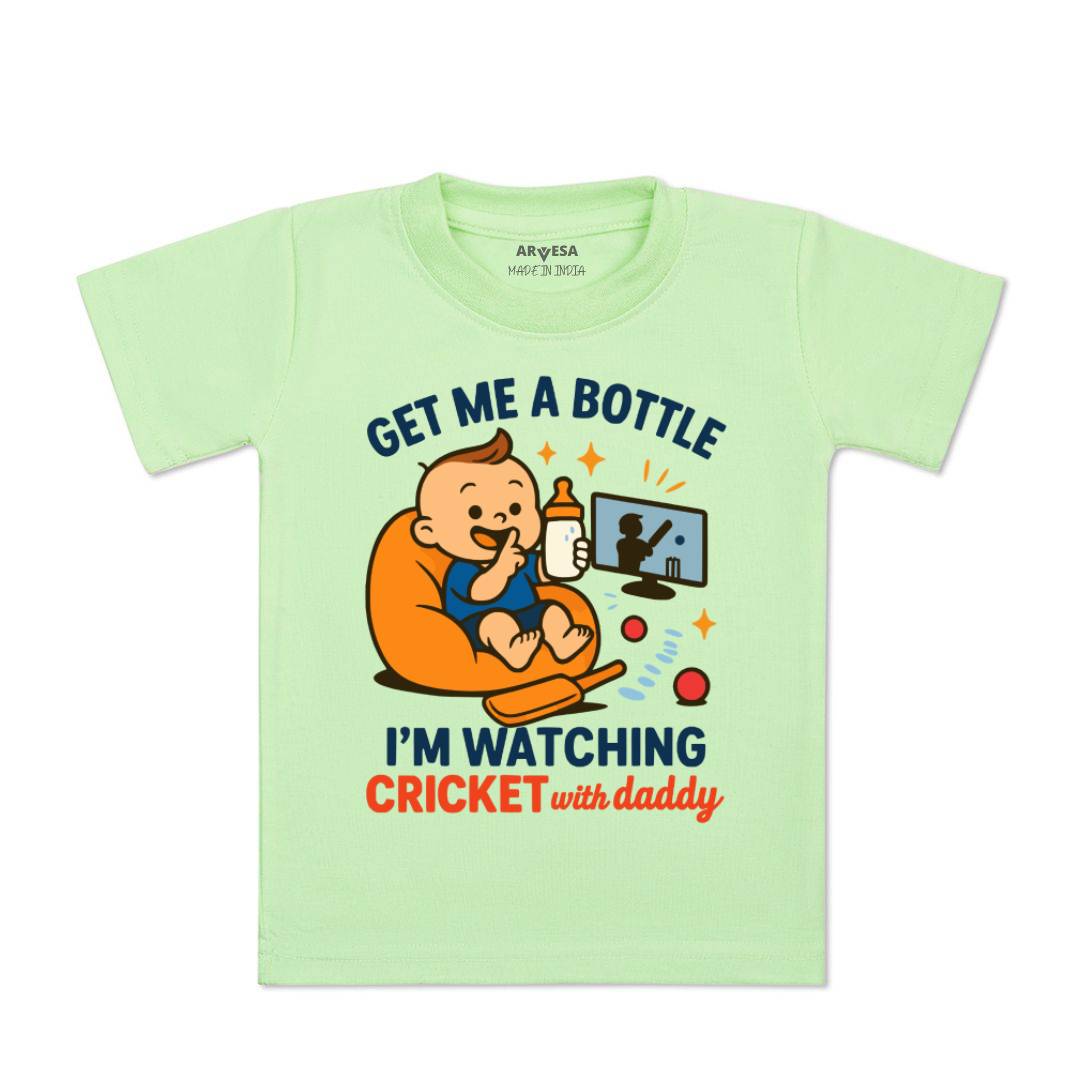 Arvesa I'm Watching Cricket With Daddy Baby Boy & Girl Dress