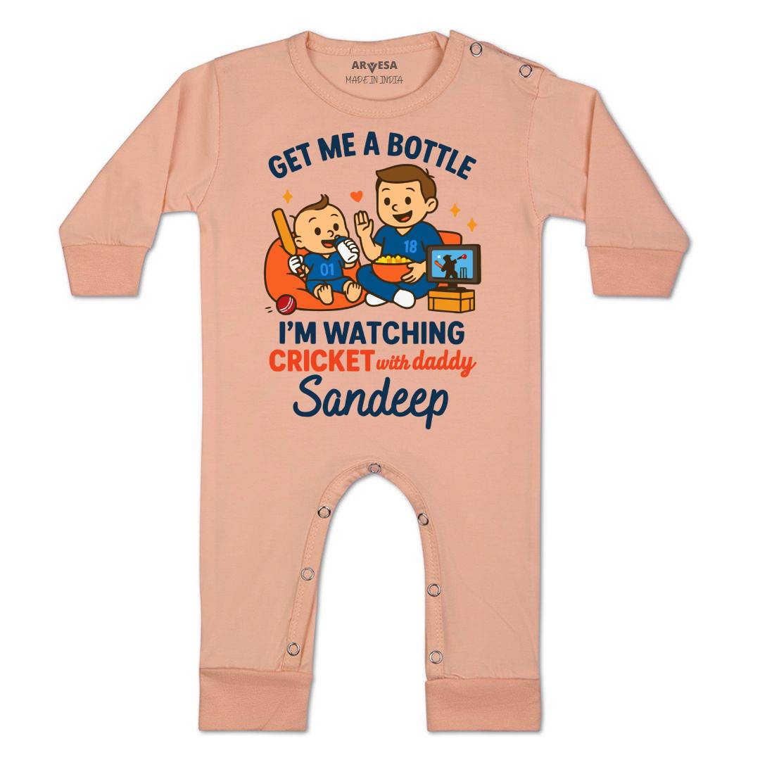 Arvesa I'm Watching Cricket With Daddy Baby Boy & Girl Dress