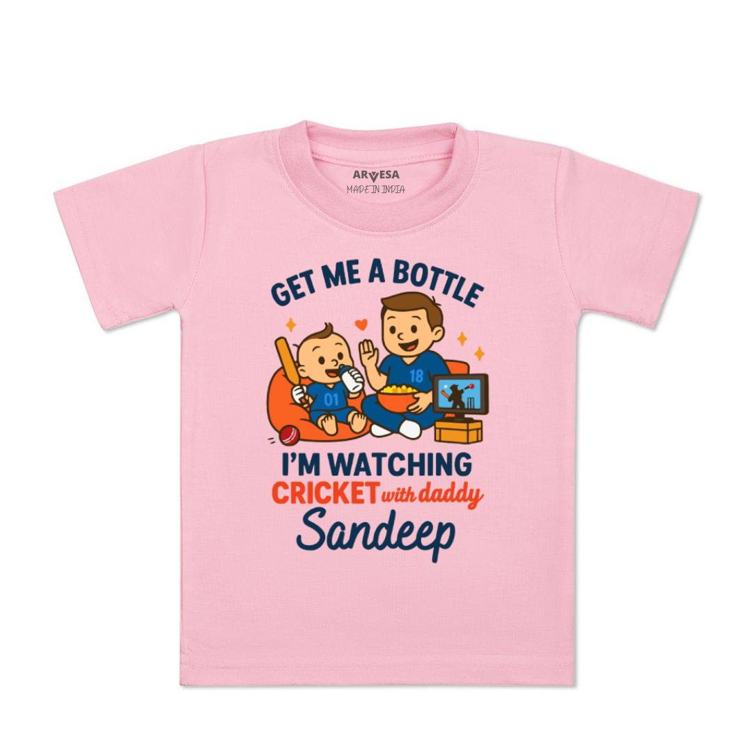 Arvesa I'm Watching Cricket With Daddy Baby Boy & Girl Dress