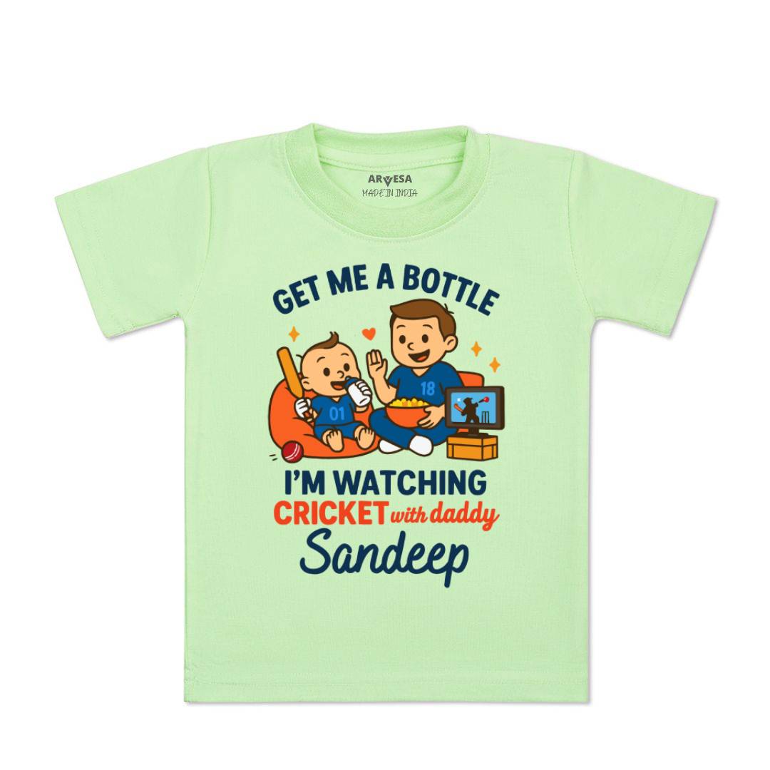 Arvesa I'm Watching Cricket With Daddy Baby Boy & Girl Dress