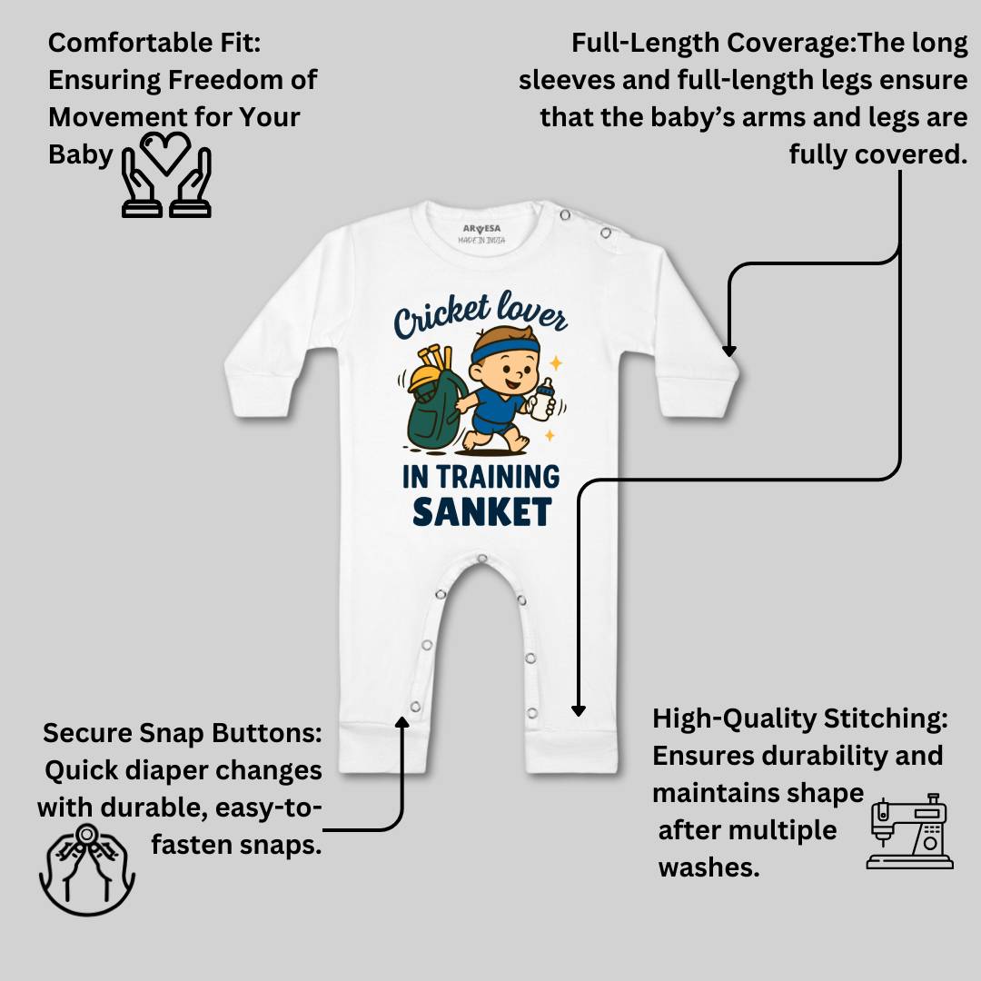 Arvesa Cricket Lover Baby Boy & Girl Dress