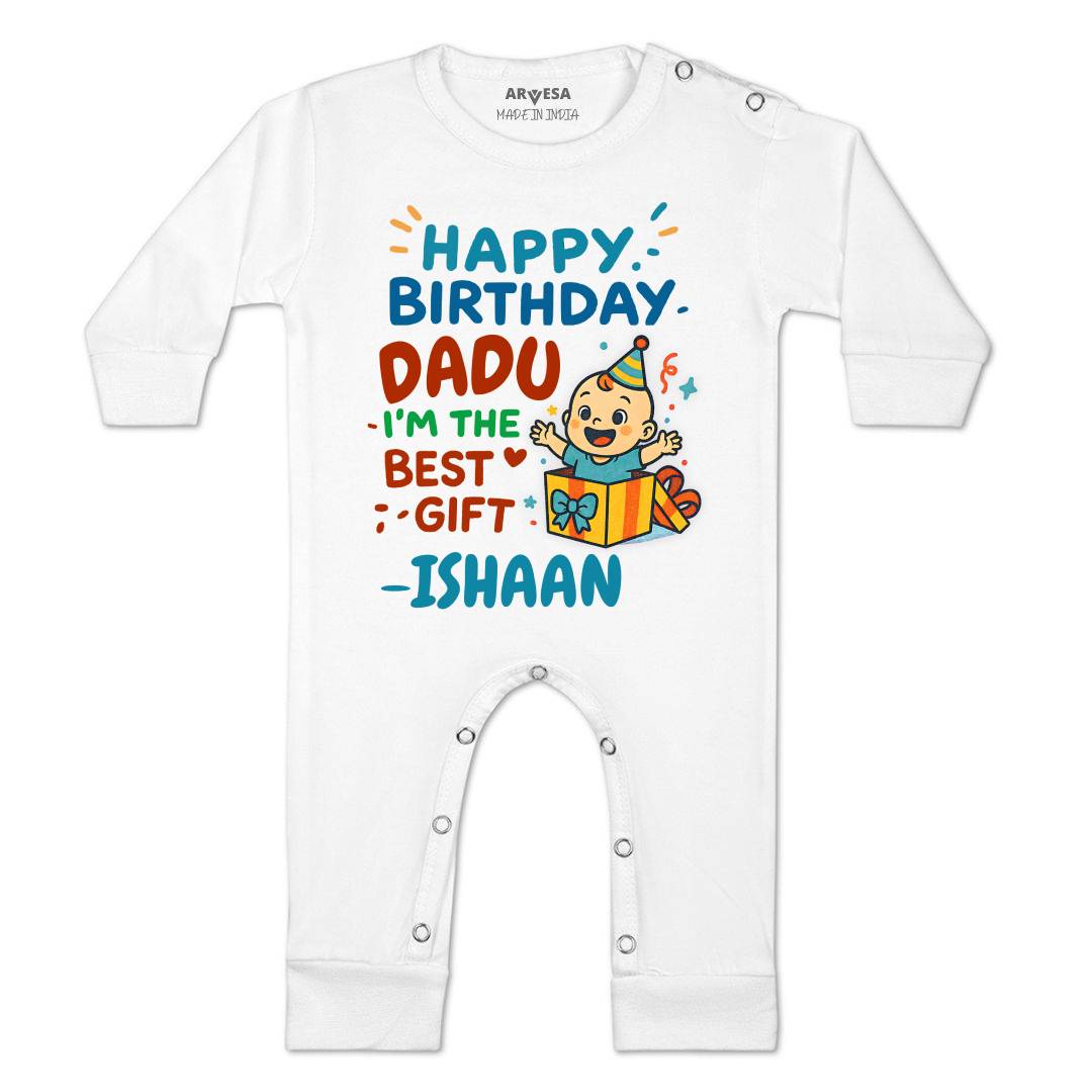 Arvesa Happy Birthday Dadu Baby Boy & Girl Dress