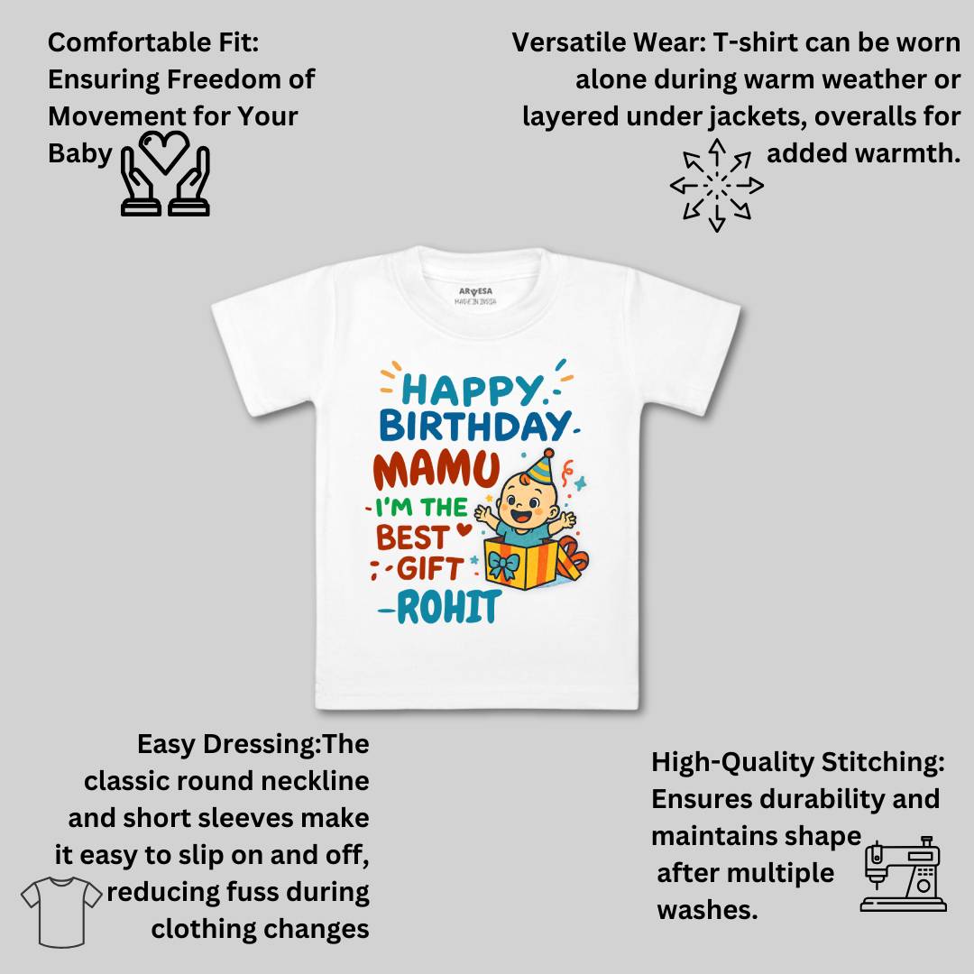 Arvesa Happy Birthday Mamu Baby Boy & Girl Dress