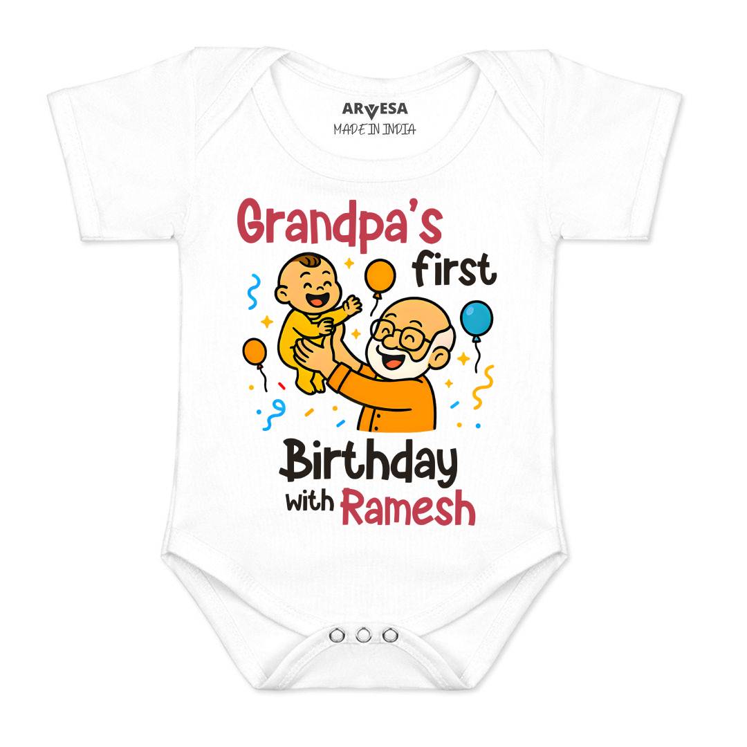 Arvesa Grandpa First Birthday With Me Baby Boy & Girl Dress