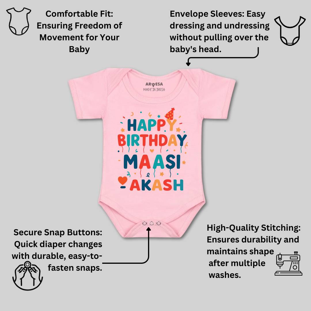 Arvesa Happy Birthday Maasi Baby Boy & Girl Dress