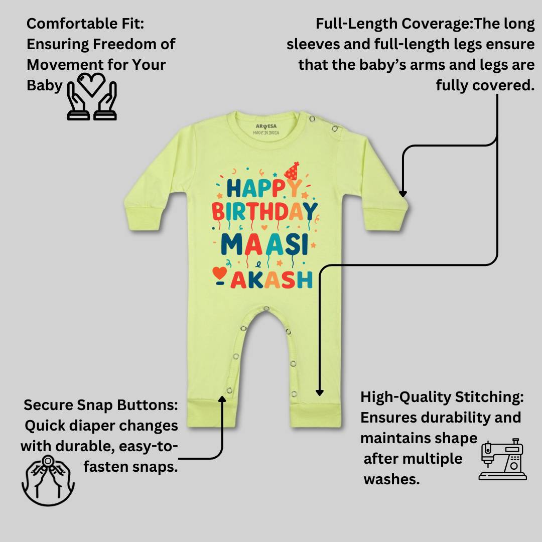 Arvesa Happy Birthday Maasi Baby Boy & Girl Dress