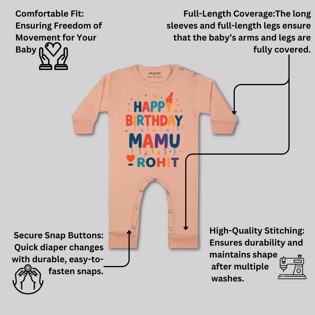 Arvesa Happy Birthday Mamu Baby Boy & Girl Dress