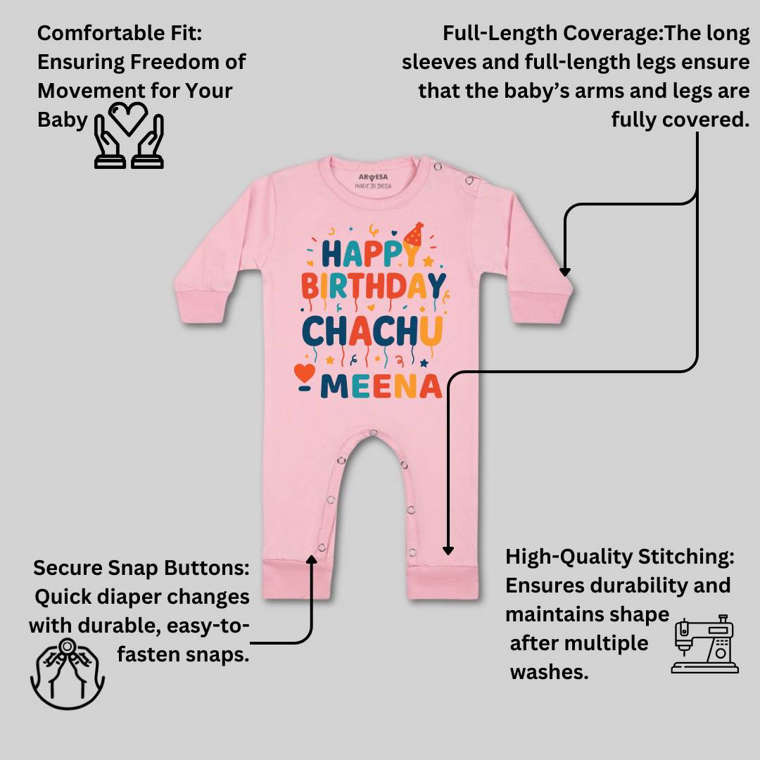 Arvesa Happy Birthday Chachu Baby Boy & Girl Dress