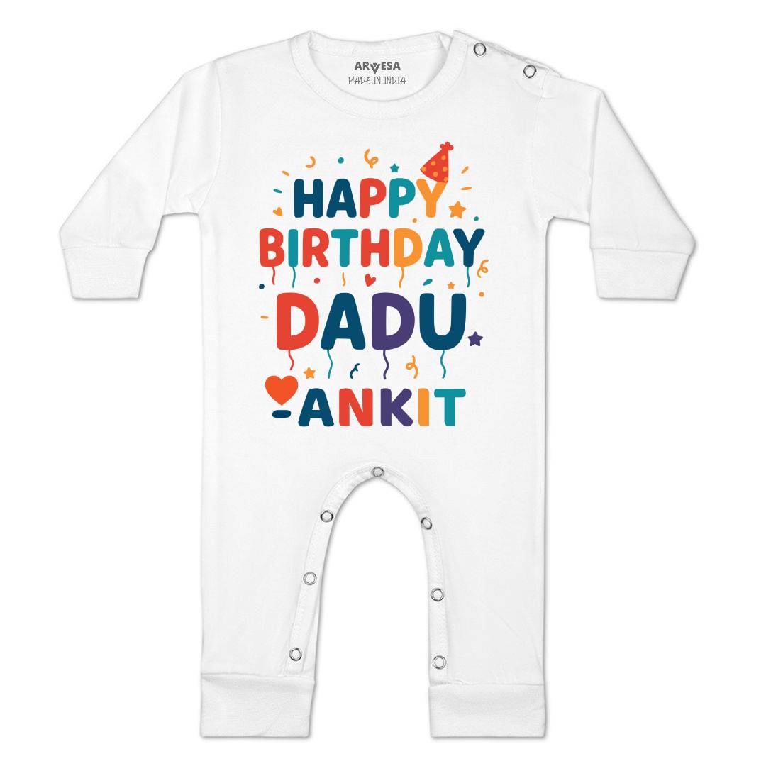 Arvesa Happy Birthday Dadu Baby Boy & Girl Dress