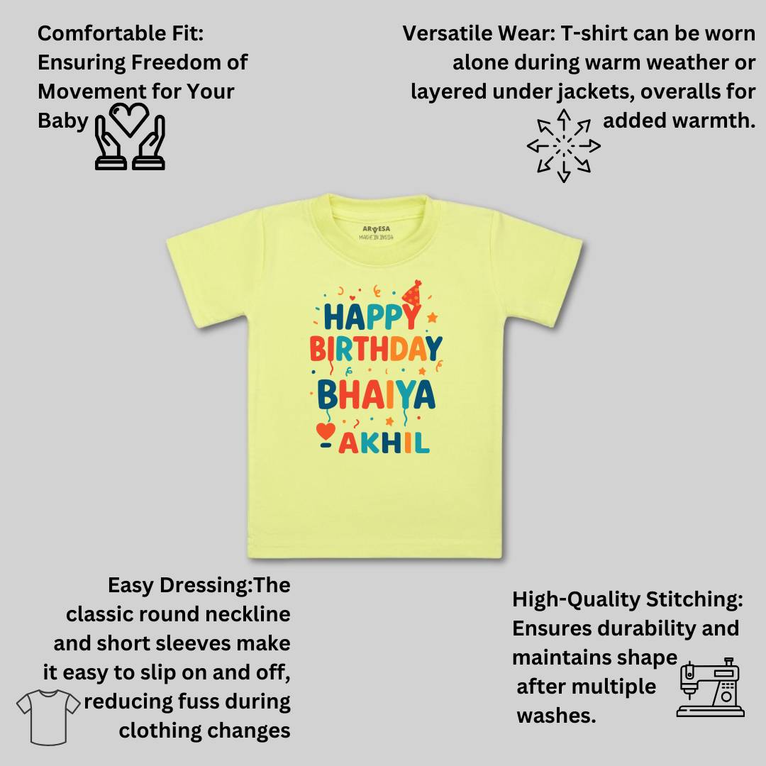 Arvesa Happy Birthday Bhaiya Baby Boy & Girl Dress