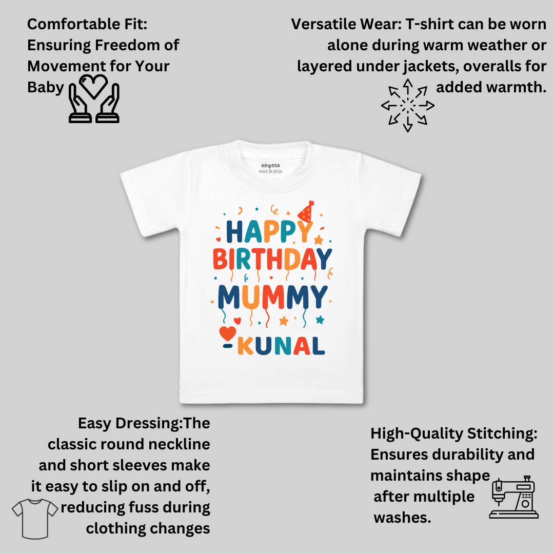 Arvesa Happy Birthday Mummy Baby Boy & Girl Dress