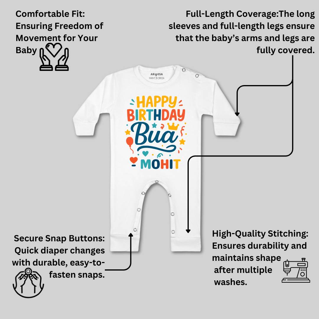 Arvesa Happy Birthday Bua Baby Boy & Girl Dress