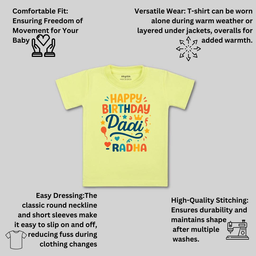 Arvesa Happy Birthday Dadi Baby Boy & Girl Dress