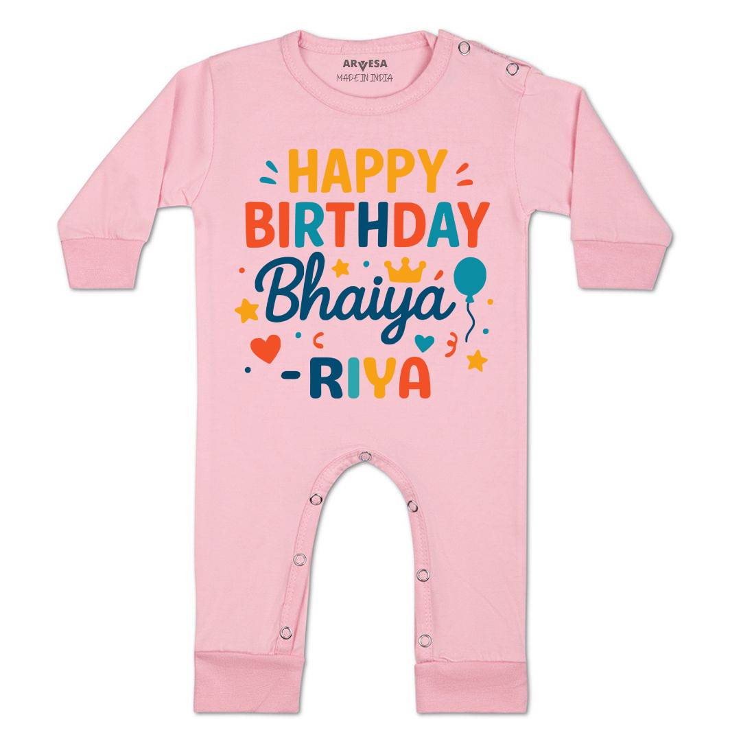Arvesa Happy Birthday Bhaiya Baby Boy & Girl Dress