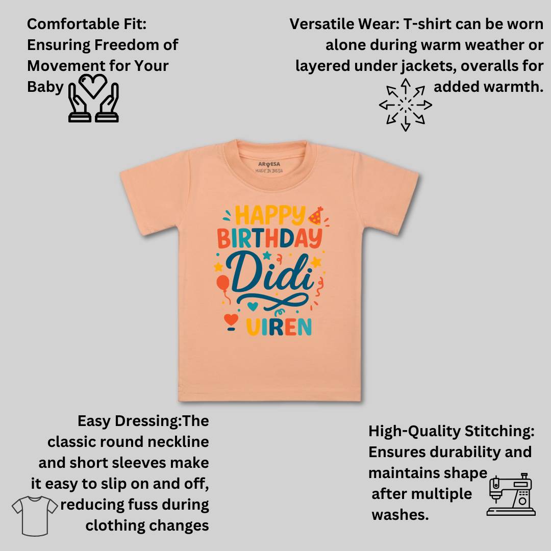 Arvesa Happy Birthday Didi Baby Boy & Girl Dress