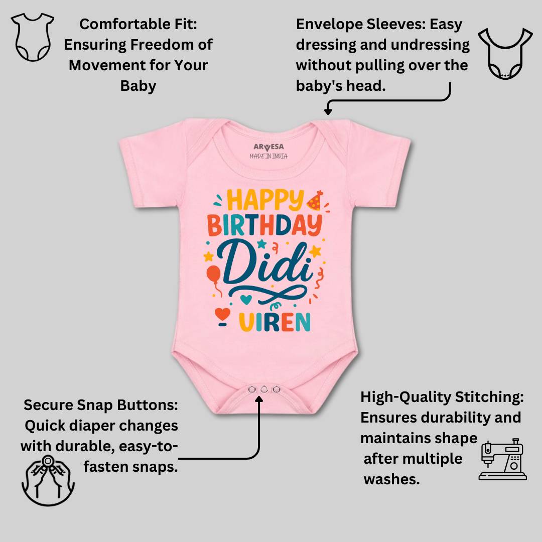 Arvesa Happy Birthday Didi Baby Boy & Girl Dress