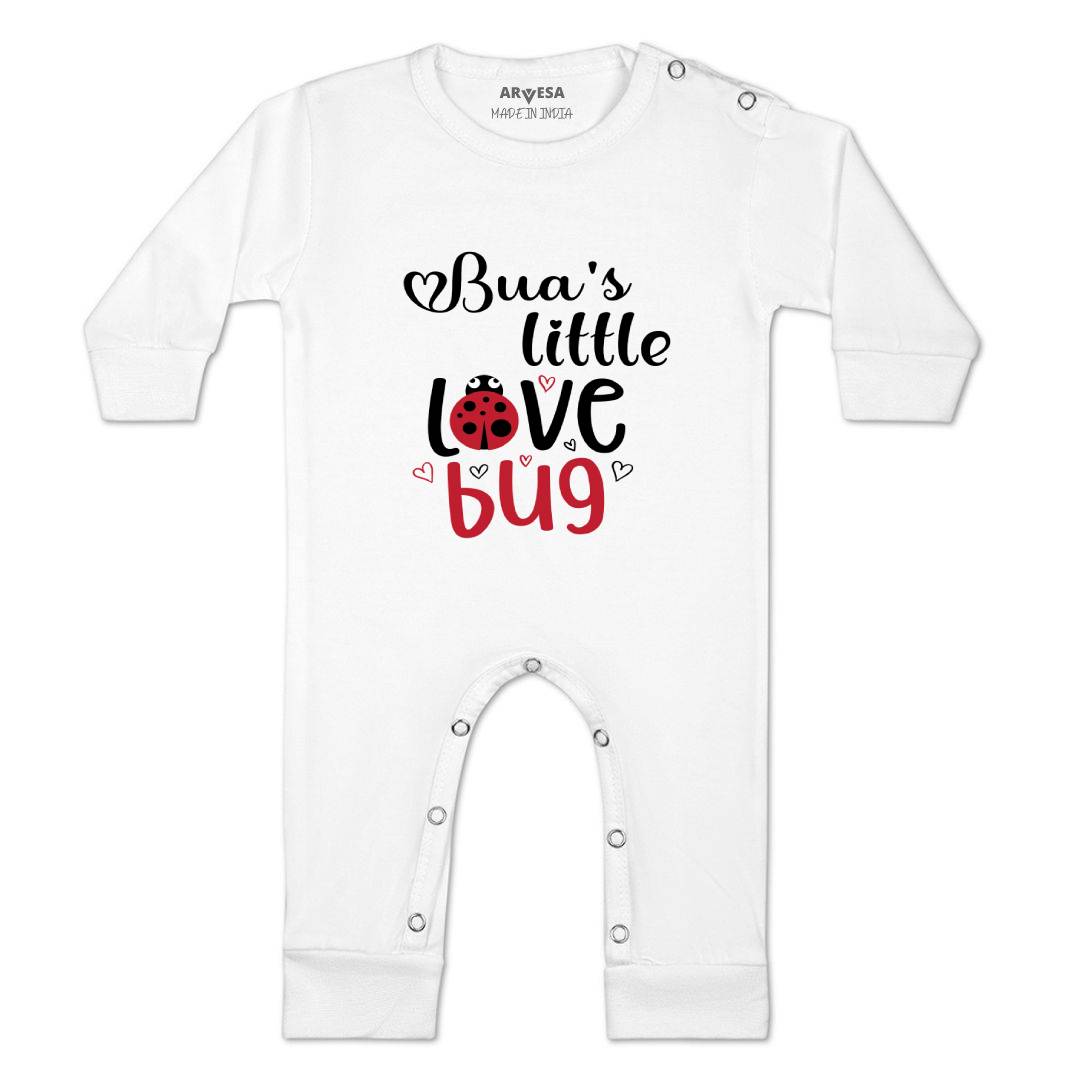 Arvesa Bua Little Love Bug Design-415 White 0-3 Months Jumpsuit for Baby Boy & Girl dress .