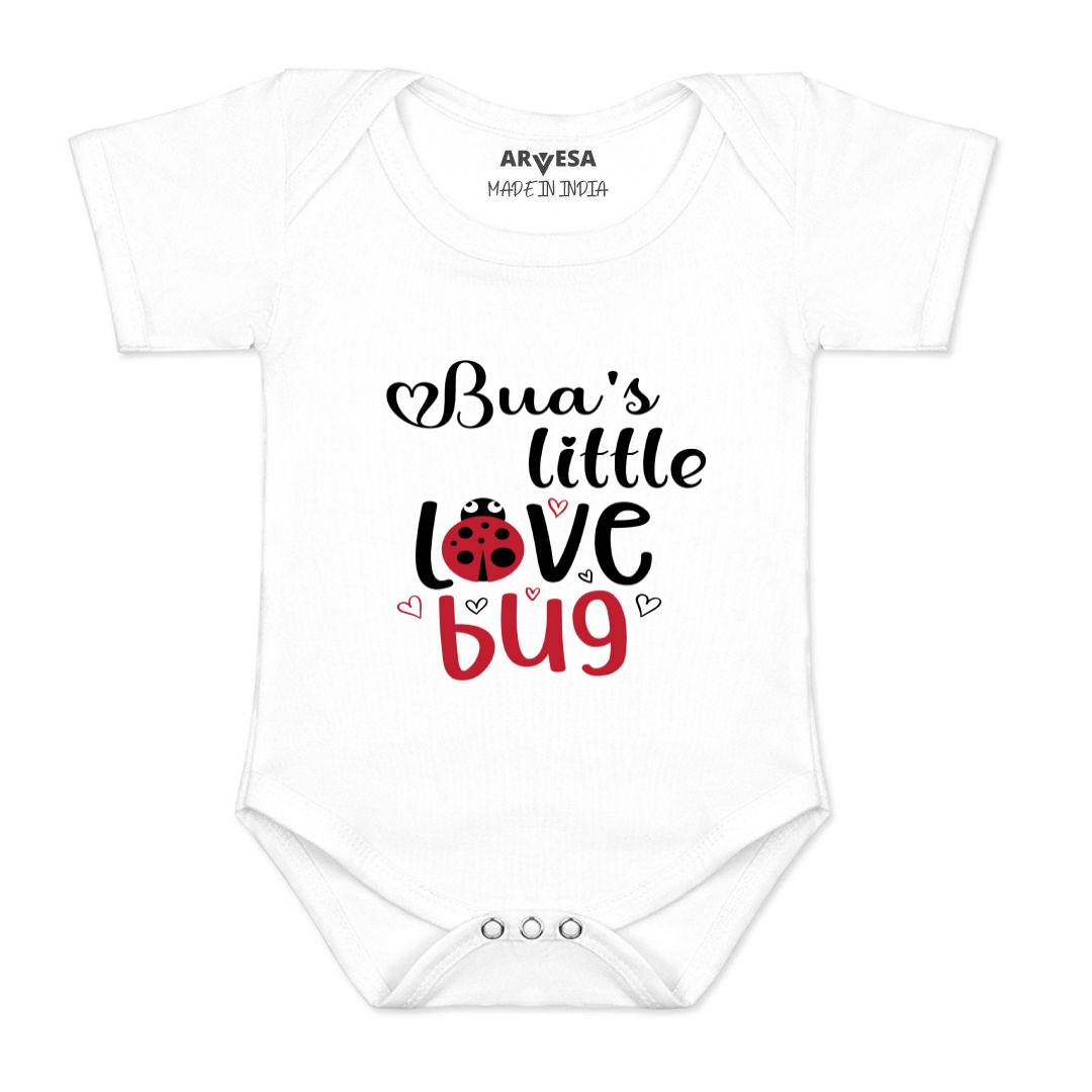 Arvesa Bua Little Love Bug Design-415 White 0-3 Months Jumpsuit for Baby Boy & Girl dress .