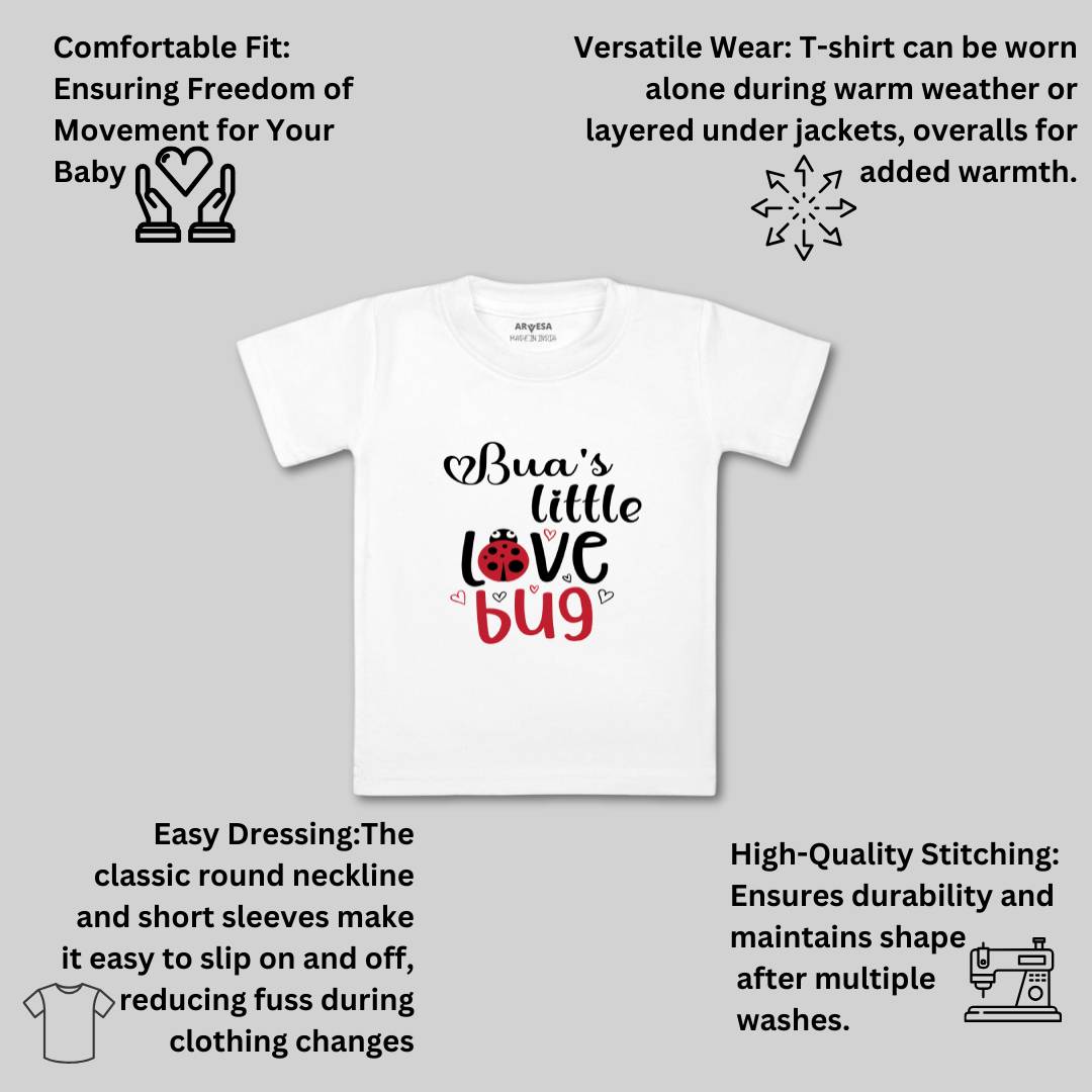 Arvesa Bua Little Love Bug Design-415 White 0-3 Months Jumpsuit for Baby Boy & Girl dress .