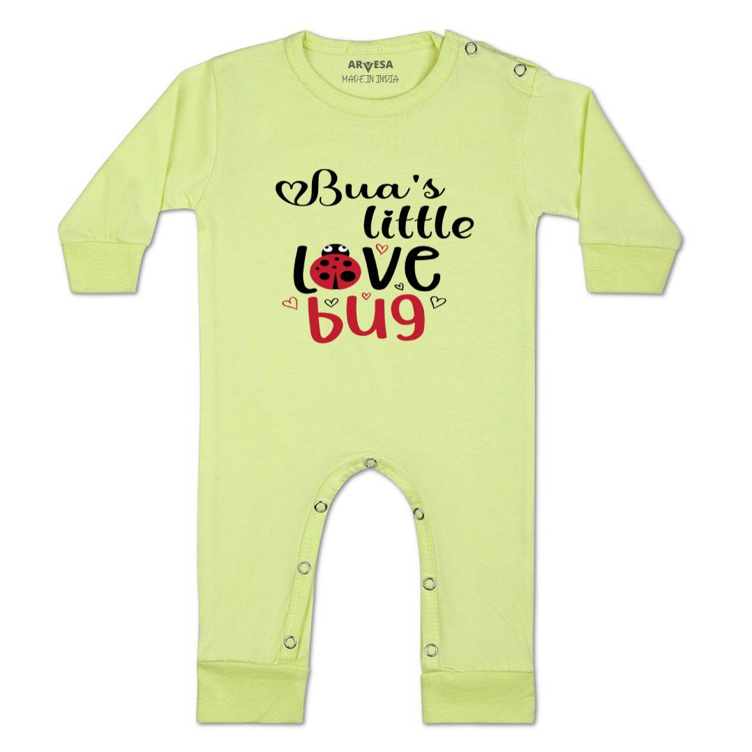 Arvesa Bua Little Love Bug Design-415 White 0-3 Months Jumpsuit for Baby Boy & Girl dress .