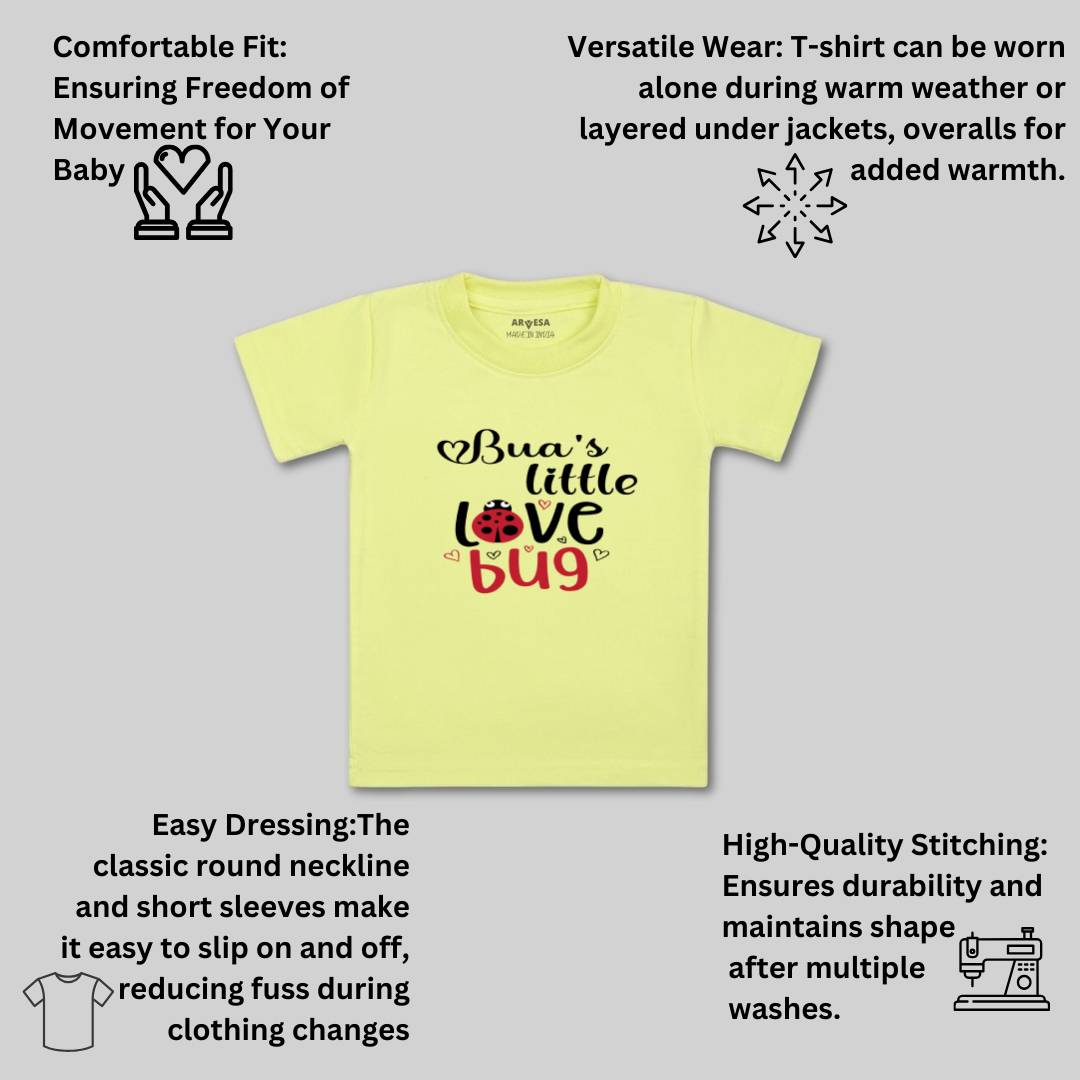 Arvesa Bua Little Love Bug Design-415 White 0-3 Months Jumpsuit for Baby Boy & Girl dress .